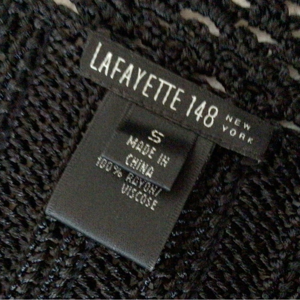 Lafayette 148 New York Viscose Knit Shrug, Black, Small - Picture 8 of 8